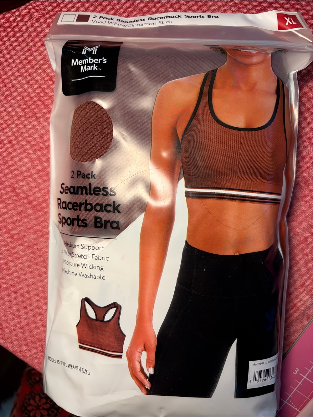 Member's Mark Seamless Racerback Sports Bra - Cinnamon Stick
